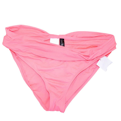 La Blanca Womens High-Waist Pink Bikini Bottoms, Size 12