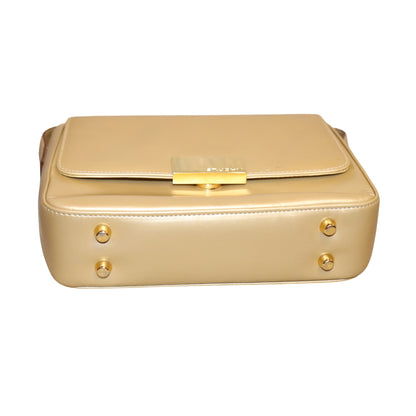 St. John Leather Gold Vintage Shoulder Bag