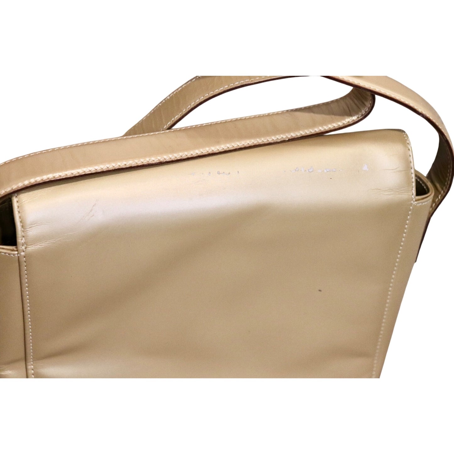 St. John Leather Gold Vintage Shoulder Bag