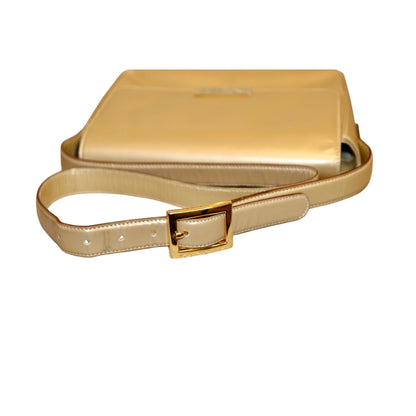 St. John Leather Gold Vintage Shoulder Bag