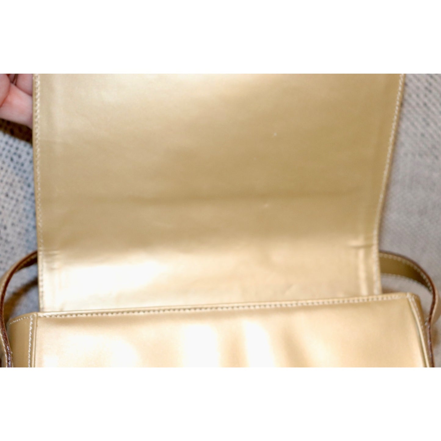 St. John Leather Gold Vintage Shoulder Bag