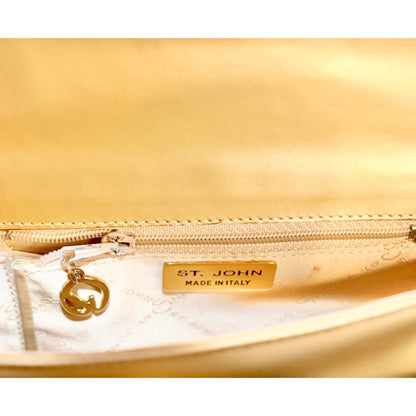 St. John Leather Gold Vintage Shoulder Bag