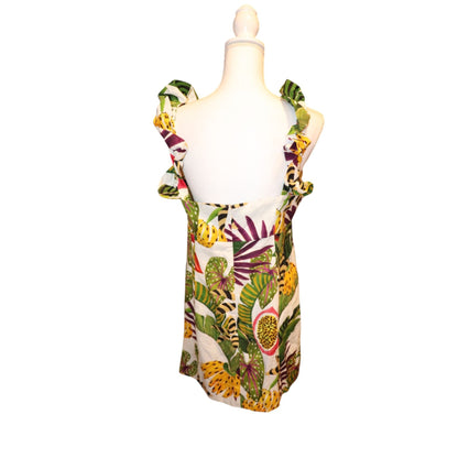 Farm Rio Tropical Print Sleeveless Womens Mini Dress, Large