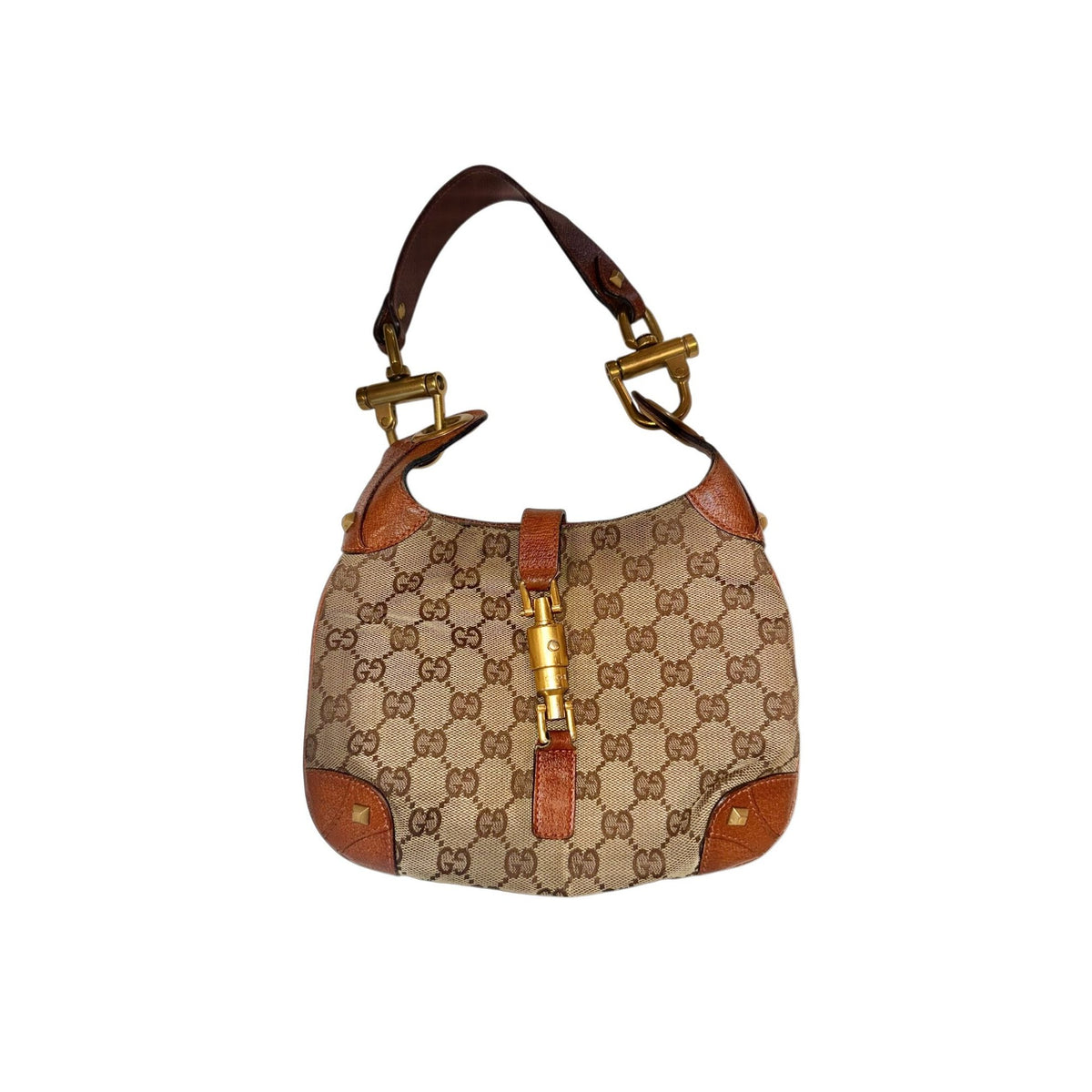 Gucci GG Canvas & Leather New Jackie Shoulder Bag