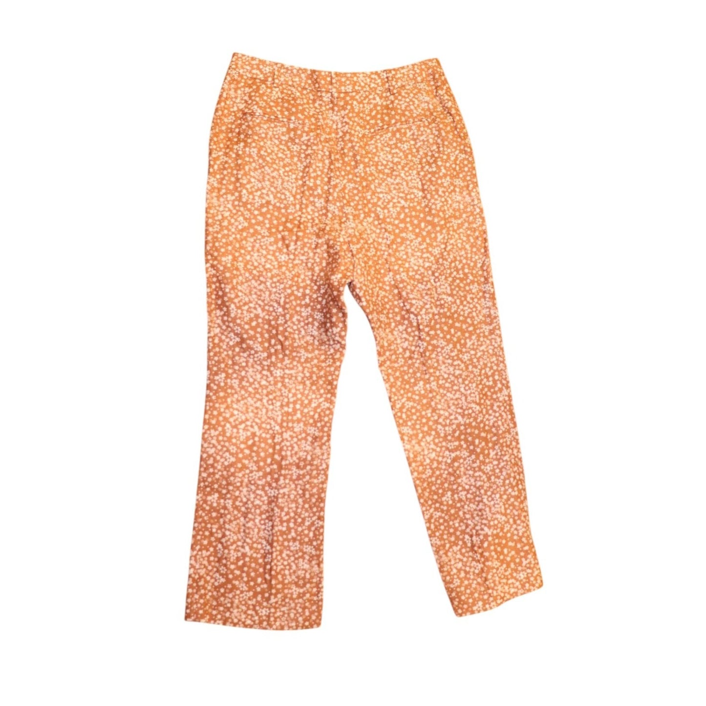 Free People Maggie Burnt Orange Floral Linen Blazer Pants Set Size 12 NWT