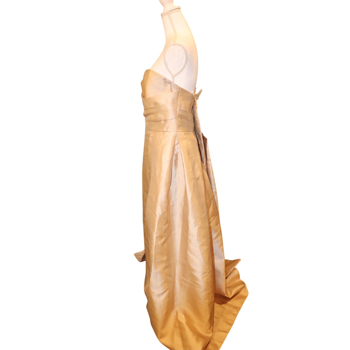 Donna Karan New York Strapless Gown Champagne Gold Size 14 NWOT