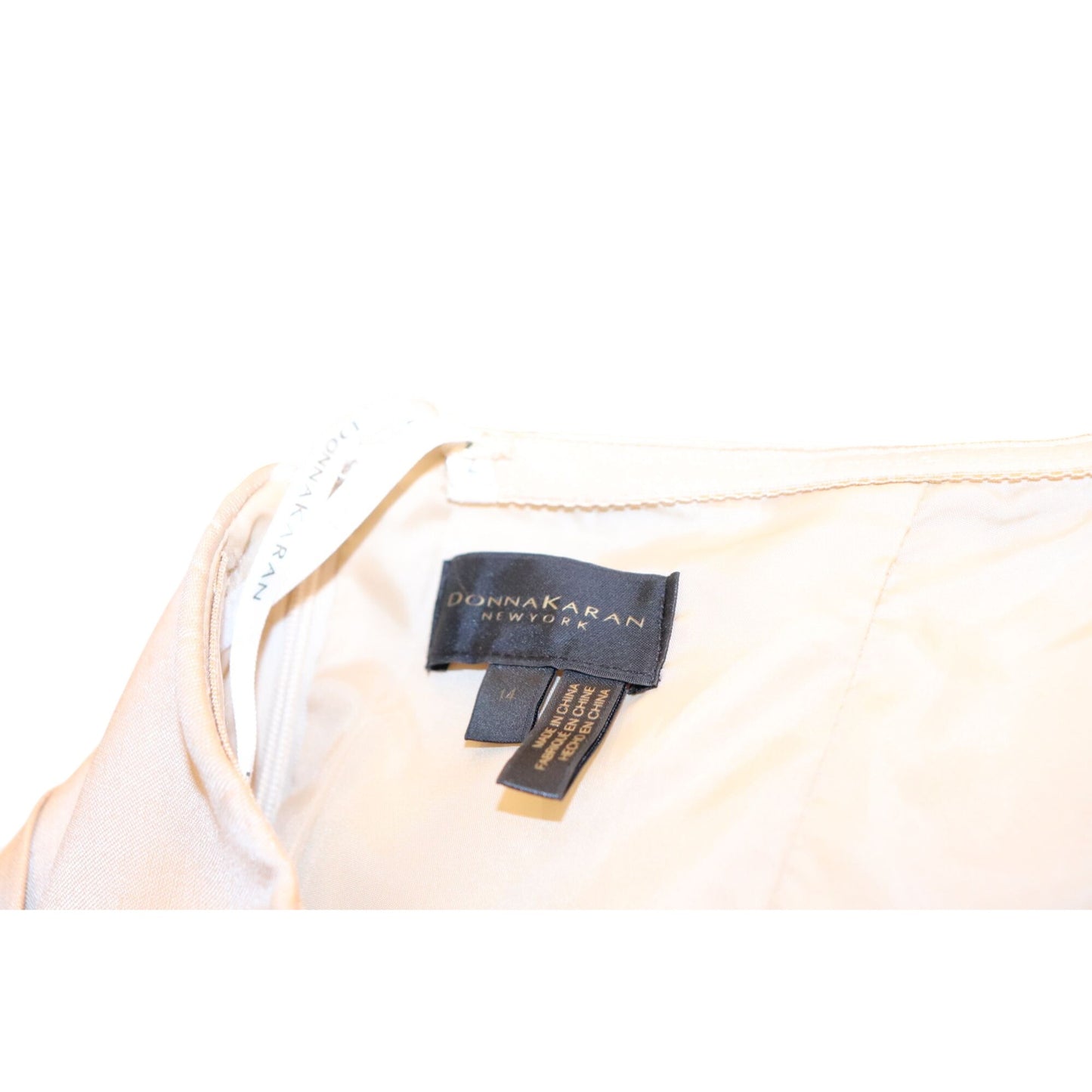 Donna Karan New York Strapless Gown Champagne Gold Size 14 NWOT