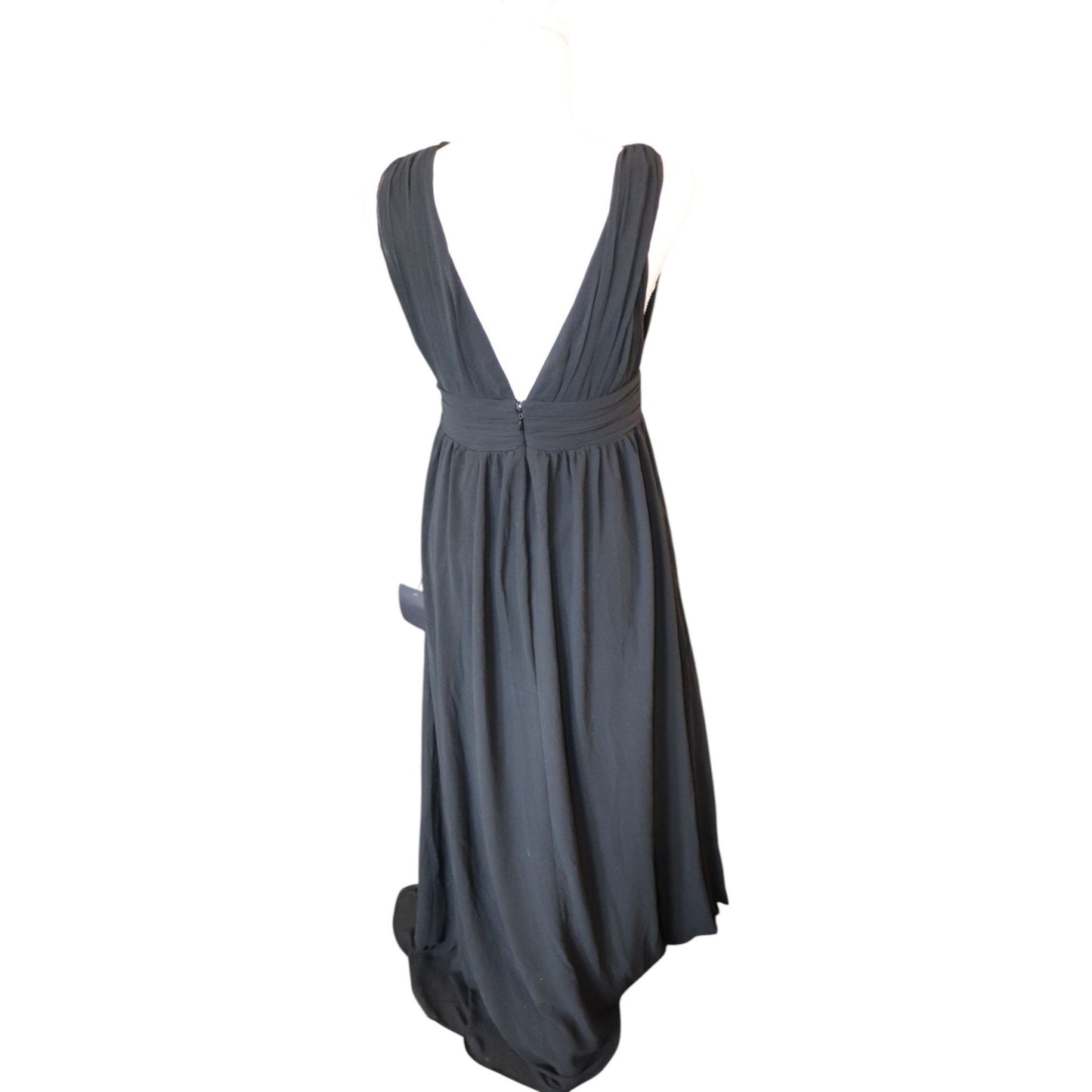 Lulu's Black Sleeveless V-Neck Evening Gown, Small NWT