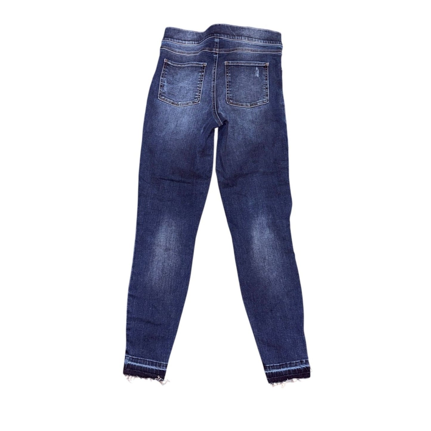 Spanx Womens Medium Wash Distressed Skinny Jeans With Frayed Hem Size M