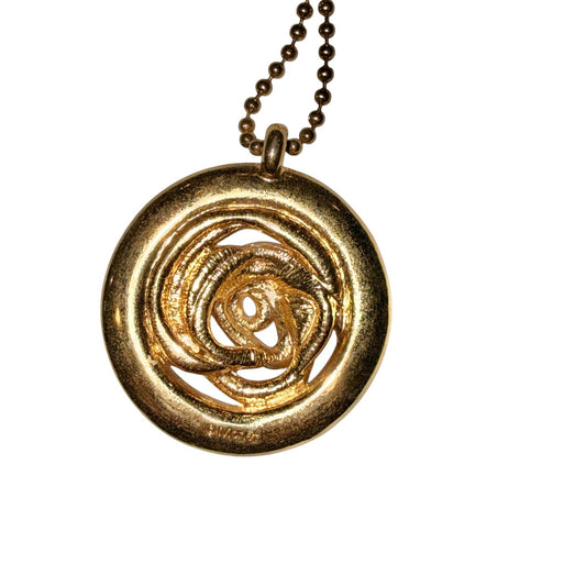 Monet Vintage Gold-Tone Abstract Pendant Necklace With Long Chain