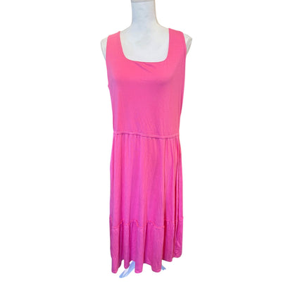 Jason Wu Pink Sleeveless Tiered Midi Dress Size L