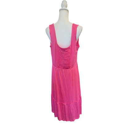 Jason Wu Pink Sleeveless Tiered Midi Dress Size L