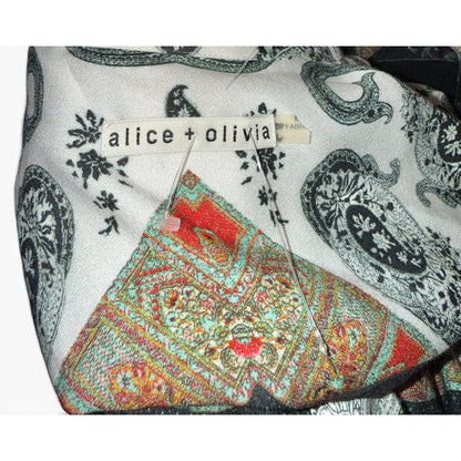 Alice + Olivia Womens Sleeveless Paisley Maxi Dress With Belted Waist & High-Low Hemline