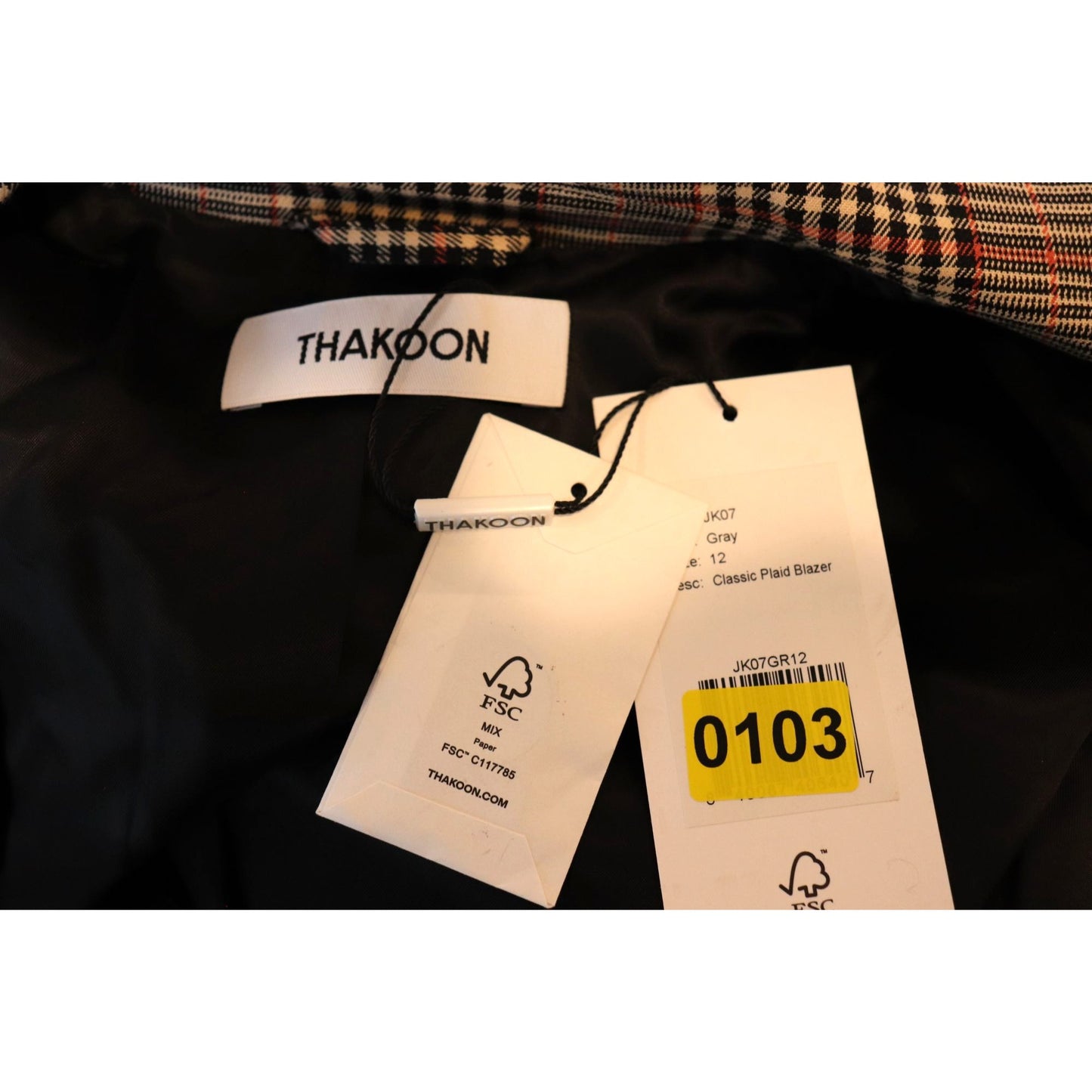 Thakoon Womens Plaid Blazer, Size 12 NWT