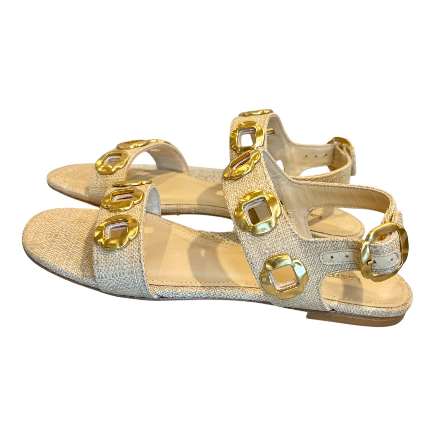 Larroudé Milan Flat Sandals Size 7.5 New