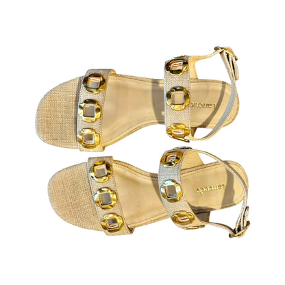 Larroudé Milan Flat Sandals Size 7.5 New