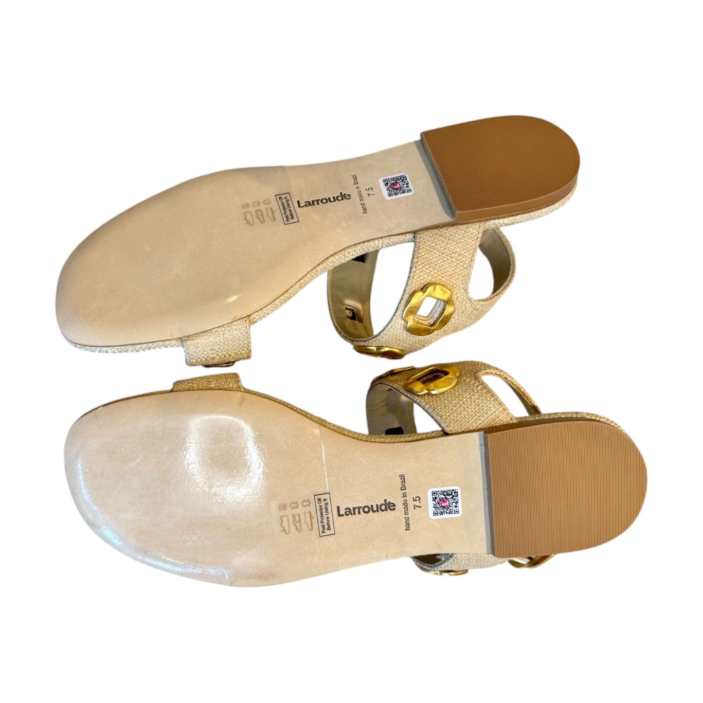 Larroudé Milan Flat Sandals Size 7.5 New