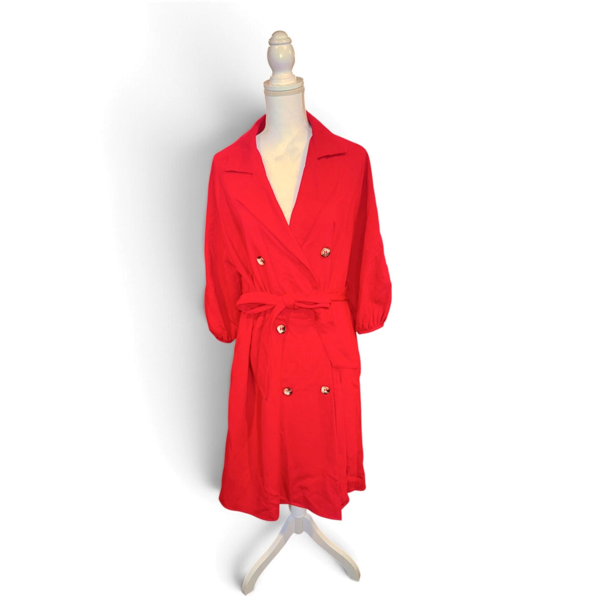 Black Halo Red Belted Dress, Size 12