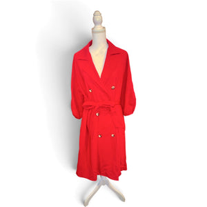 Black Halo Red Belted Dress, Size 12