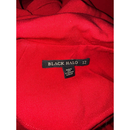 Black Halo Red Belted Dress, Size 12