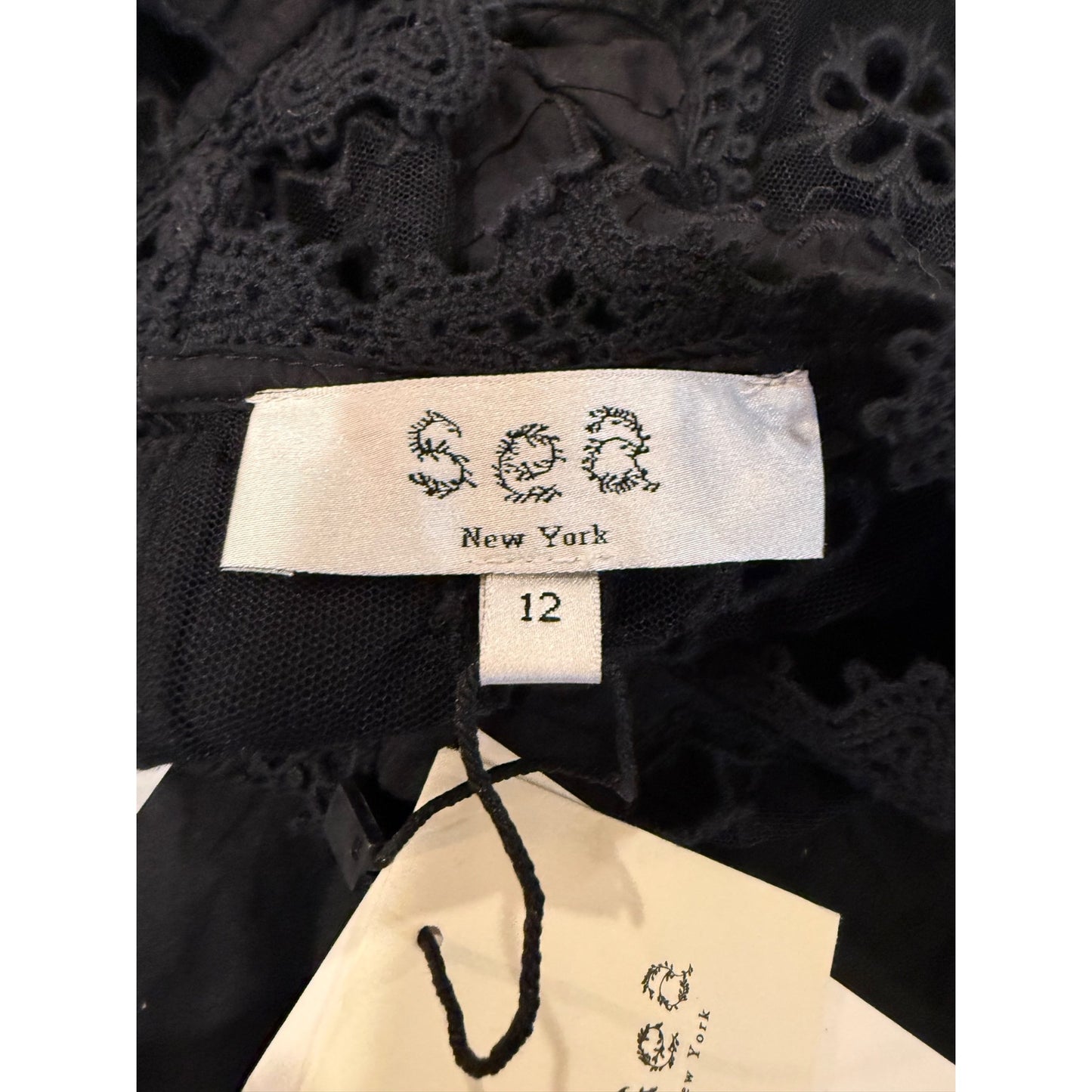 Sea New York Drea Embroidery Flutter Sleeve Dress, size 12 NWT