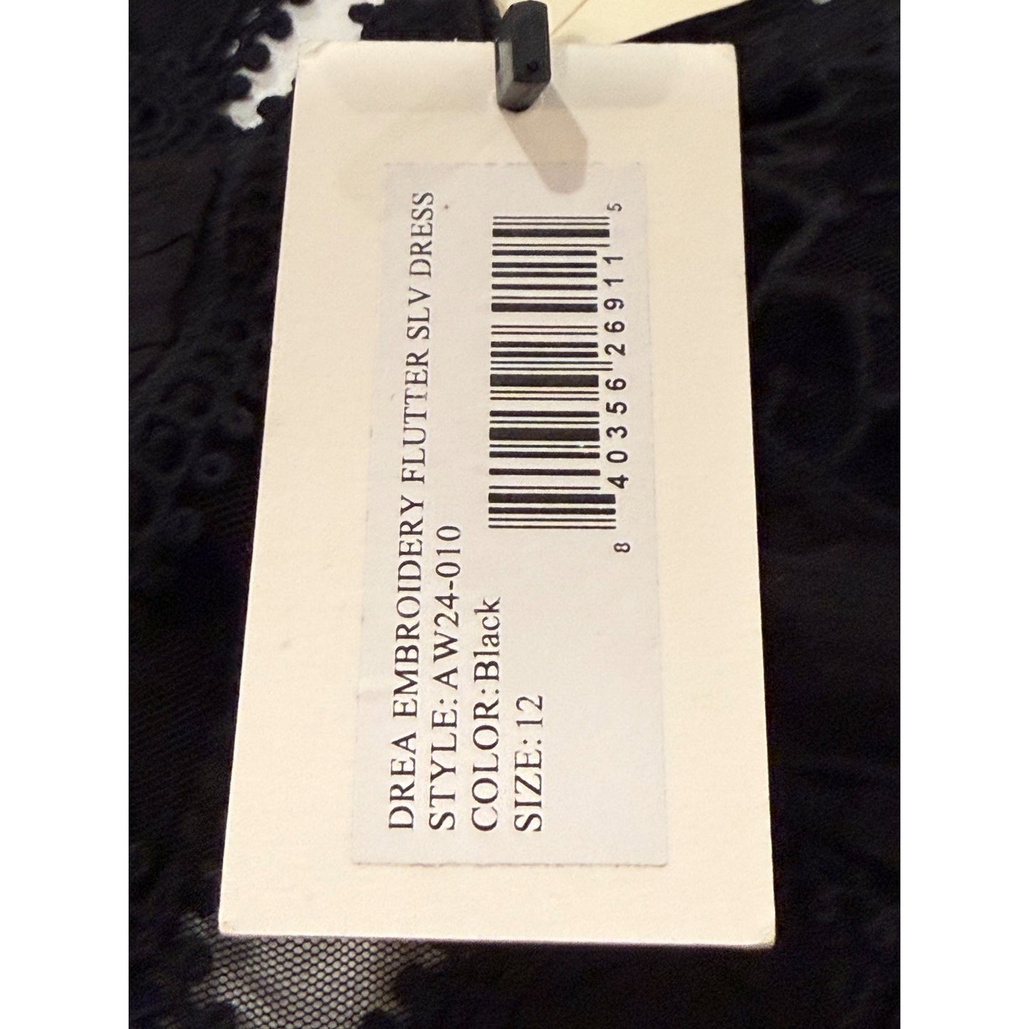 Sea New York Drea Embroidery Flutter Sleeve Dress, size 12 NWT