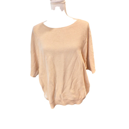 Quince Lightweight Cotton Cashmere Link-Stitch Dolman Sweater L NWOT