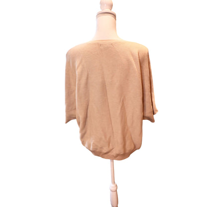 Quince Lightweight Cotton Cashmere Link-Stitch Dolman Sweater L NWOT