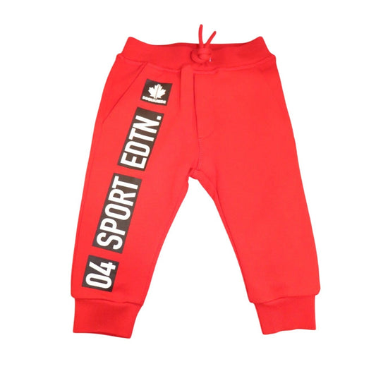 Dsquared2 Baby Red Sport Pants With Logo Tape Design Size 12M Cotton Blend
