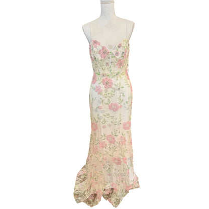 Mac Duggal Floral Sequin Embellished Gown Size 8 NWT
