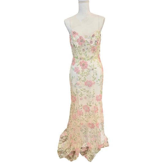 Mac Duggal Floral Sequin Embellished Gown Size 8 NWT