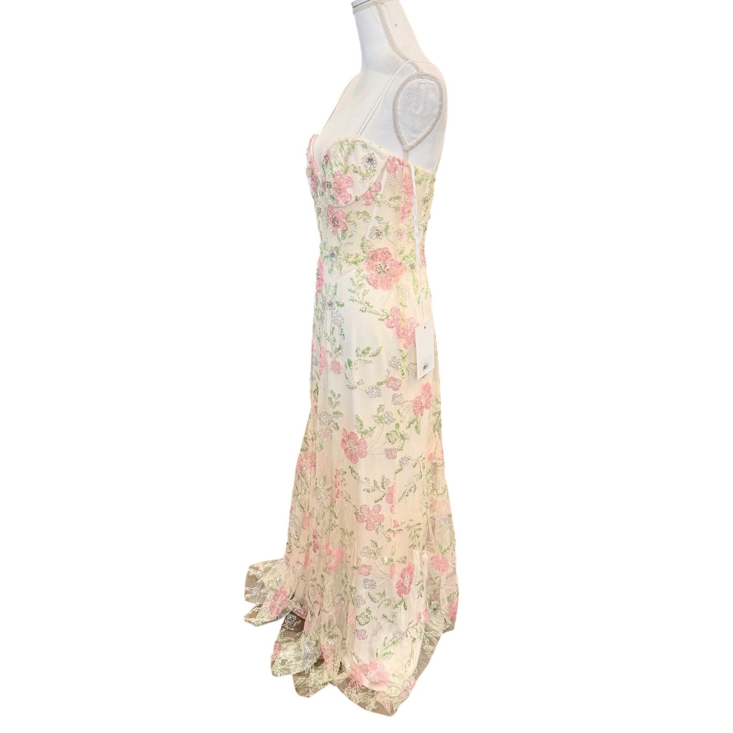 Mac Duggal Floral Sequin Embellished Gown Size 8 NWT