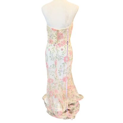 Mac Duggal Floral Sequin Embellished Gown Size 8 NWT