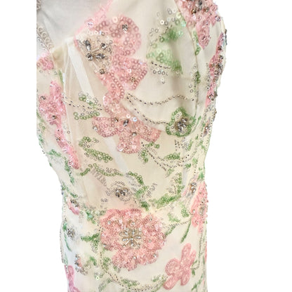 Mac Duggal Floral Sequin Embellished Gown Size 8 NWT