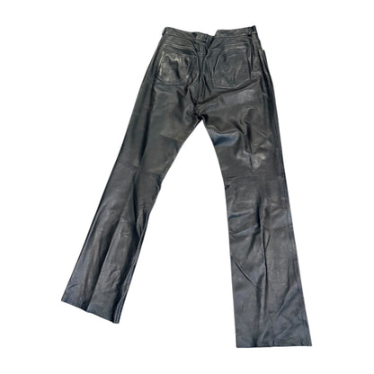 Ralph Lauren Black 100% Lambskin Leather Pants Made In Italy Size 34