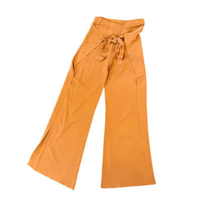Cult Gaia Burnt Orange Wide-Leg Pants With Tie Waist, Medium