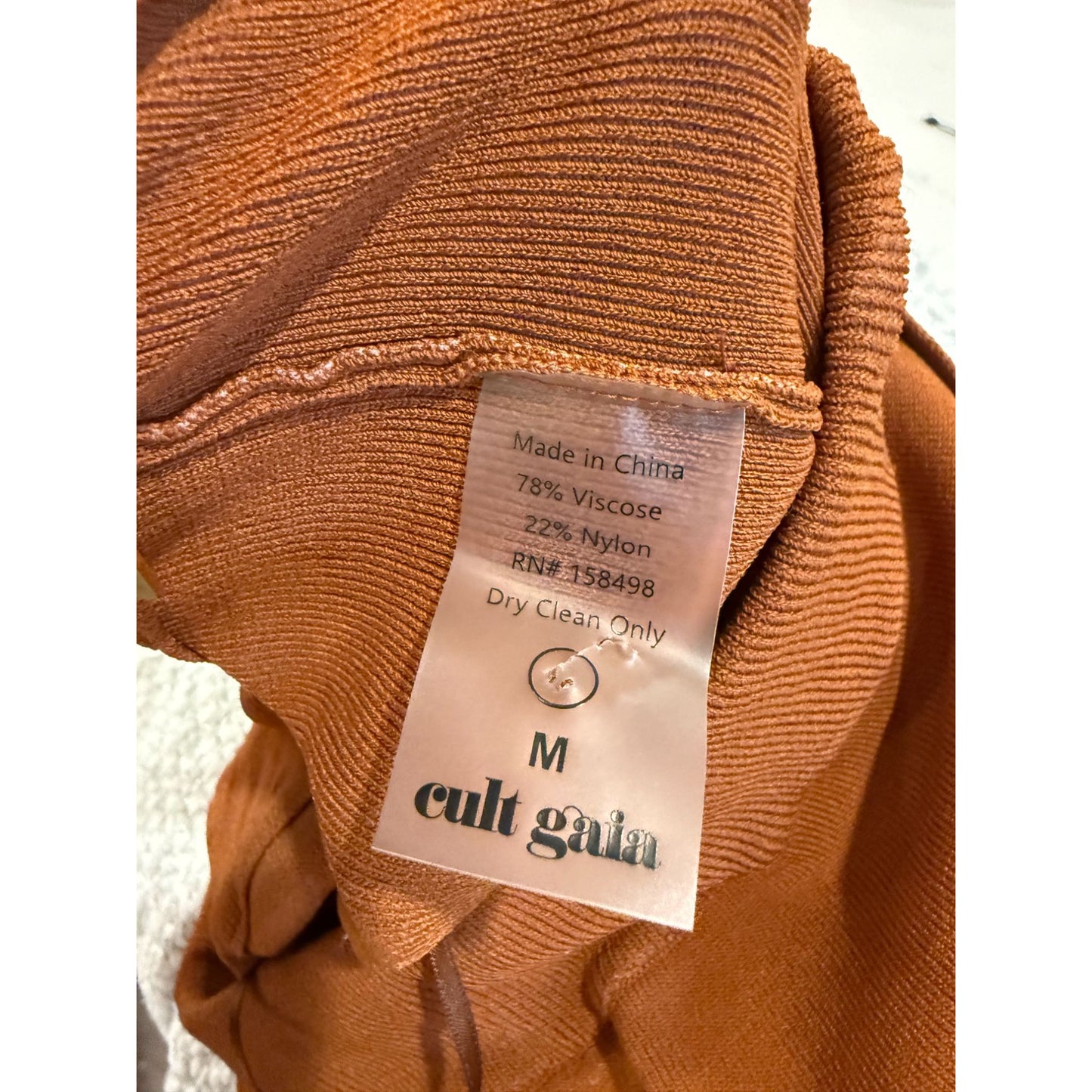 Cult Gaia Burnt Orange Wide-Leg Pants With Tie Waist, Medium