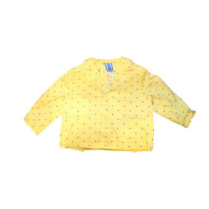 Daniele Alessandrini Yellow Baby Blazer With Blue Polka Dots, 6M NWT