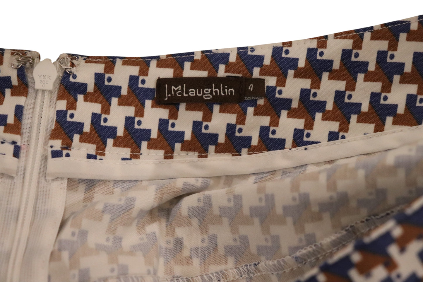 J.McLaughlin Houndstooth Pencil Skirt, Size 4