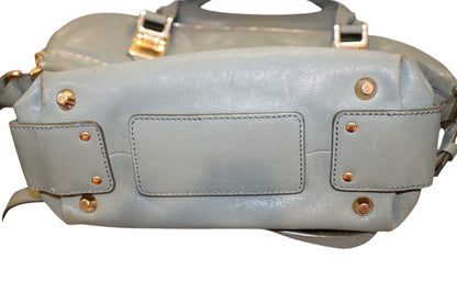 Chloe Sage Green Angie Leather Satchel Purse With Gold Hardware