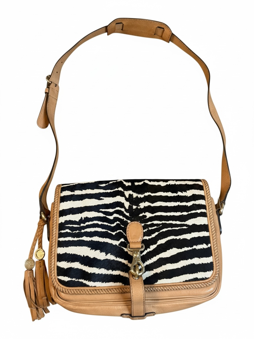 Gucci Marrakech Messenger Bag Zebra Print Pony Hair