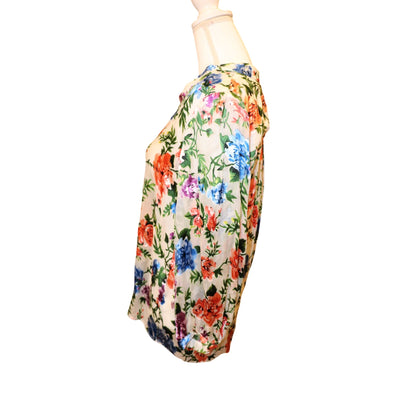 Alice + Olivia Sheila Blouson Sleeve Henley Top, Medium NWT