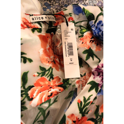 Alice + Olivia Sheila Blouson Sleeve Henley Top, Medium NWT