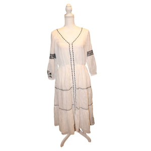 Johnny Was Jade CAM TIERED MIDI DRESS Cotton Midi Dress, Medium NWOT