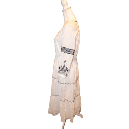 Johnny Was Jade CAM TIERED MIDI DRESS Cotton Midi Dress, Medium NWOT