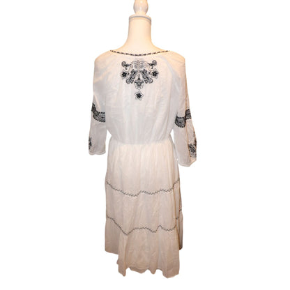 Johnny Was Jade CAM TIERED MIDI DRESS Cotton Midi Dress, Medium NWOT