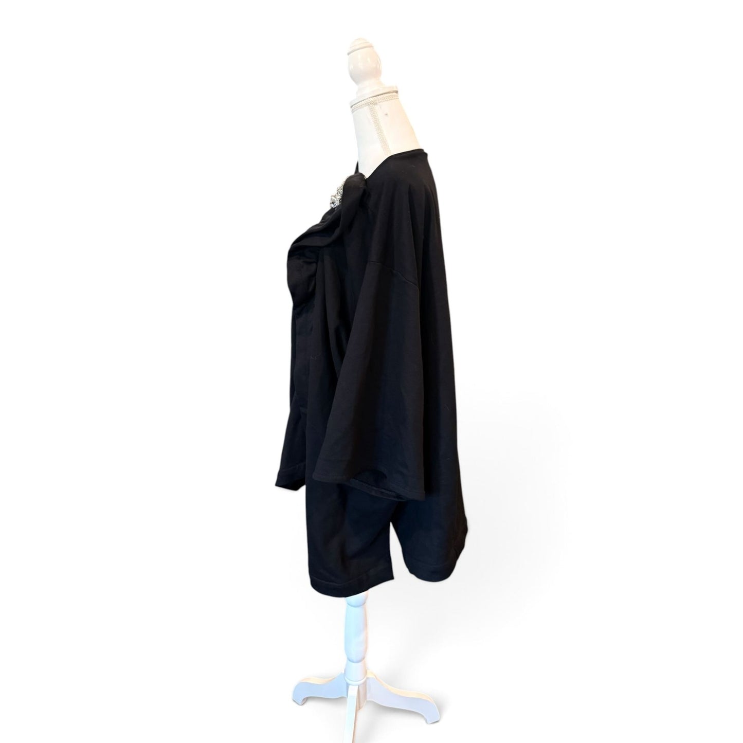 Dries Van Noten Black Draped Brooch T-Shirt, Large NWT