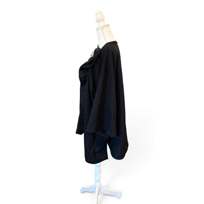 Dries Van Noten Black Draped Brooch T-Shirt, Large NWT