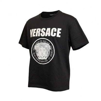 Versace Mens Black Logo Medusa Graphic T-Shirt Size L NWT