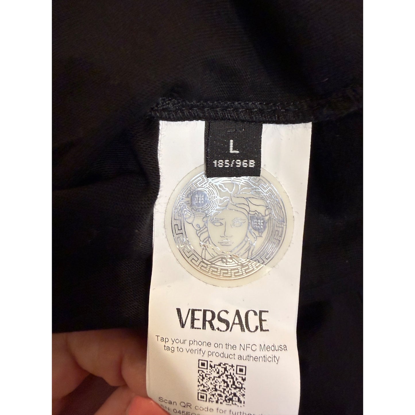 Versace Mens Black Logo Medusa Graphic T-Shirt Size L NWT